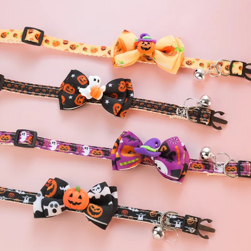 

Pet Collar Special Offer Cross border Amazon Cat Dog Safety Buckle Necklace Accessories Pumpkin Ghost Hat