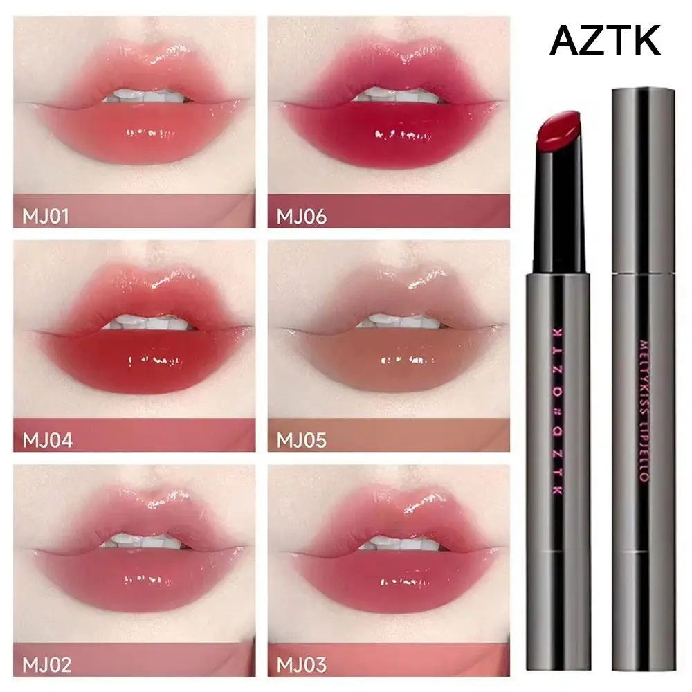 1Pcs AZTK MELTYKISS JELLO Lip Gloss Plump Anhaltende Feuchtigkeitsspendende Wässrig Spiegel Lipstic Wasserdicht Sexy Nicht-stick Lip Linien