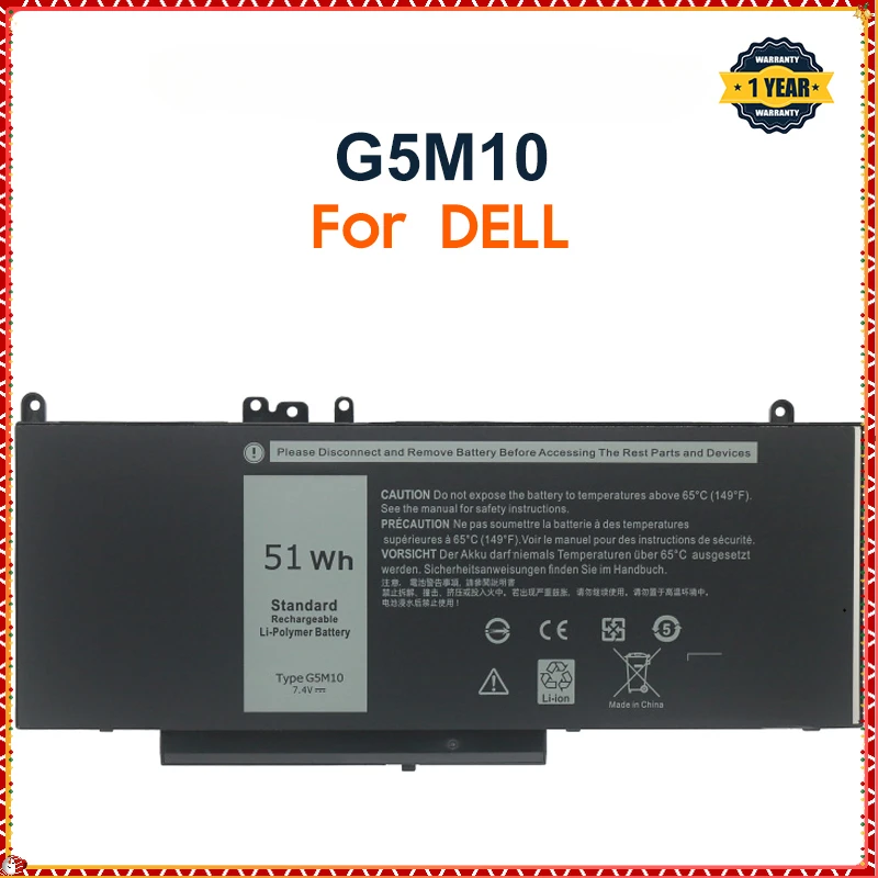 

G5M10 7.4V 51WH Laptop Battery for DELL Latitude E5250 E5450 E5550 Sereis 8V5GX R9XM9 WYJC2 1KY05 Laptop Parts & Accessories