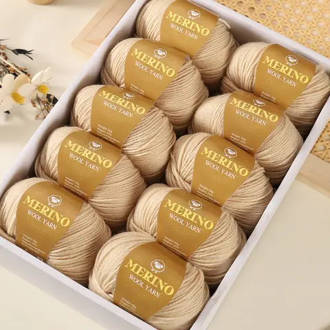 Wool Yarn for Knitting 500g of High-Quality 212 Medium-Fine Alpaca Wool Yarn, Suitable for Knitting Sweaters, Scarves, and Hats, 10 Skeins/Pack
