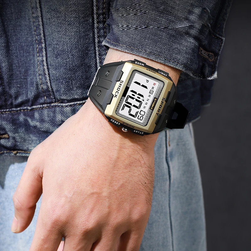 

Будильник, спортивные цифровые наручные часы для мужчин и женщин, водонепроницаемые электронные часы с датой, хронограф, военные часы Reloj Hombre