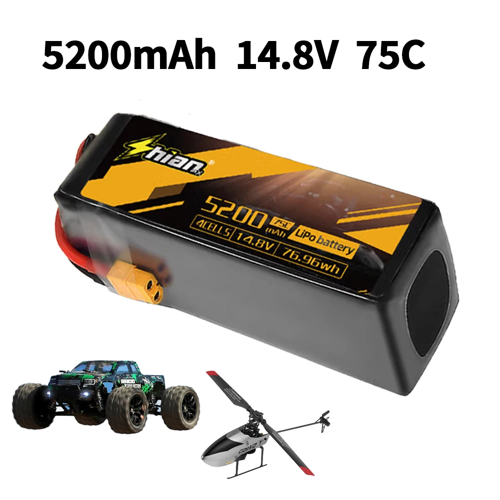 

14.8V 5000mAh Lipo Battery with XT60 XT90 T Plug 4S 75C Battery Pack for RC Quadcopter Helicopter FPV Racing Drone RC Car Truck