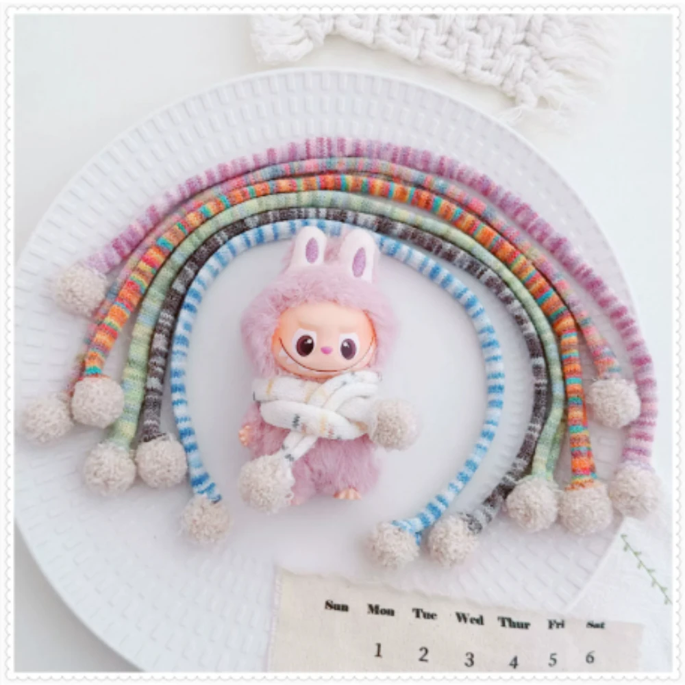 For 3.0/4.0 Labubu Doll Colorful Scarf And Milk Tea Backpack Love Clothes Full Outfit Set Doll Accessories Labubu Clothes Gift #6