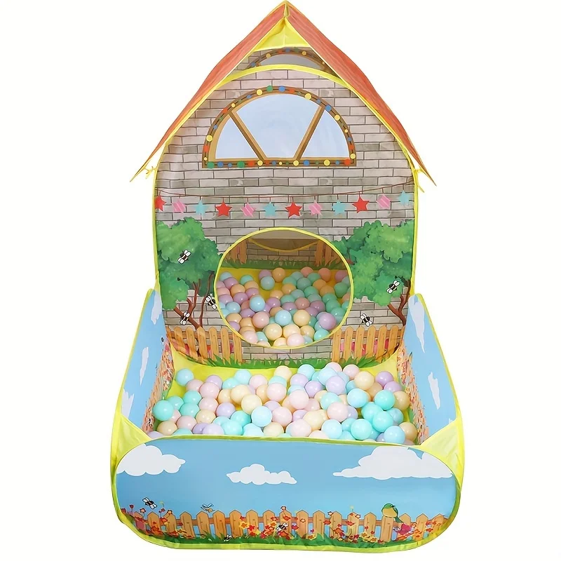 Tente de Villa de jardin pour jeunes, avec piscine à balles océan, maison de jeu intérieure et extérieure colorée pour garçons et filles, pliable et Portable