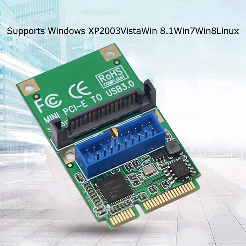 Mini PCI-E 3.0 Expansion Card Mini PCI-E To USB3.0 Front Header 19/20PIN Riser Card USB Hi-Speed Converter