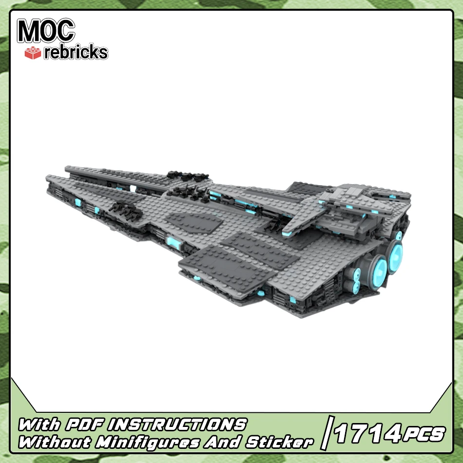 MOC スペースシリーズビルディングブロックモデル MIDI ハロークラスドレッドノートハイテク飛行武器オリジナリティ DIY キッズパズルギフト