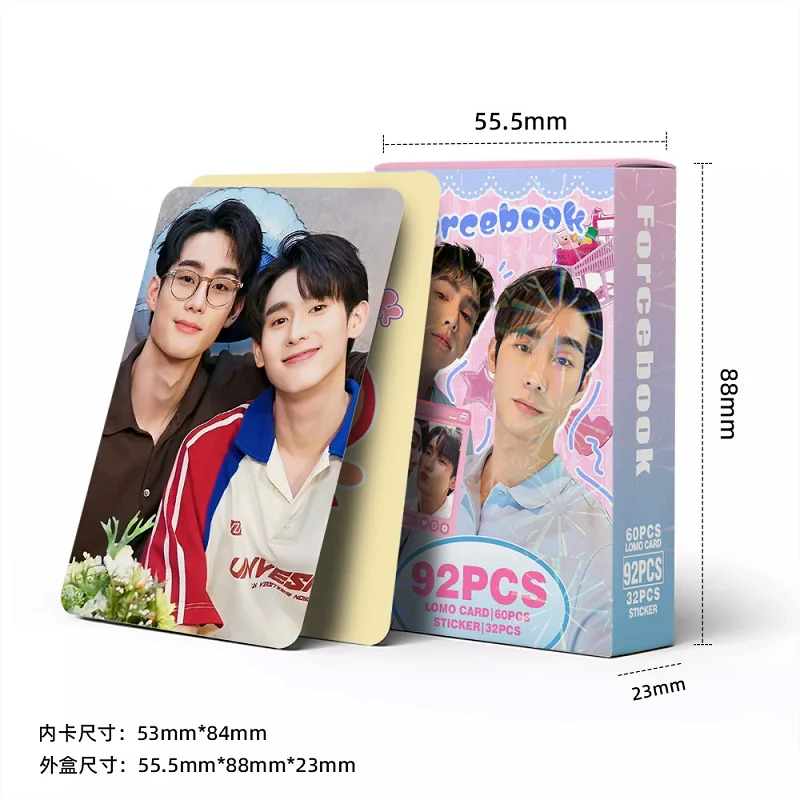 60Pcs Forcebook Thai BL Star LOMO Photocards With 32Pcs Mini Stickers HD Printed Photo Cards Fans Collection Gift