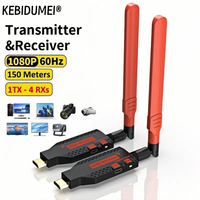 5G 1080P 150M HDMI Wireless Audio Video Transmitter Receiver Extender for 1 TX-4 RX PS4 Camera Laptop PC to TV Monitor Projector