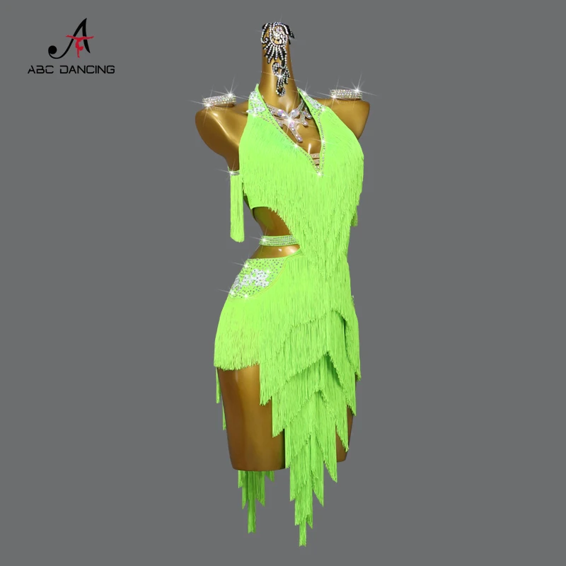 2026 Latin Dance Dress Girls Competition Tassel Skirts Sexy Clothes for Womens Prom Costumes Cabaret Samba Practice Wear Outfits