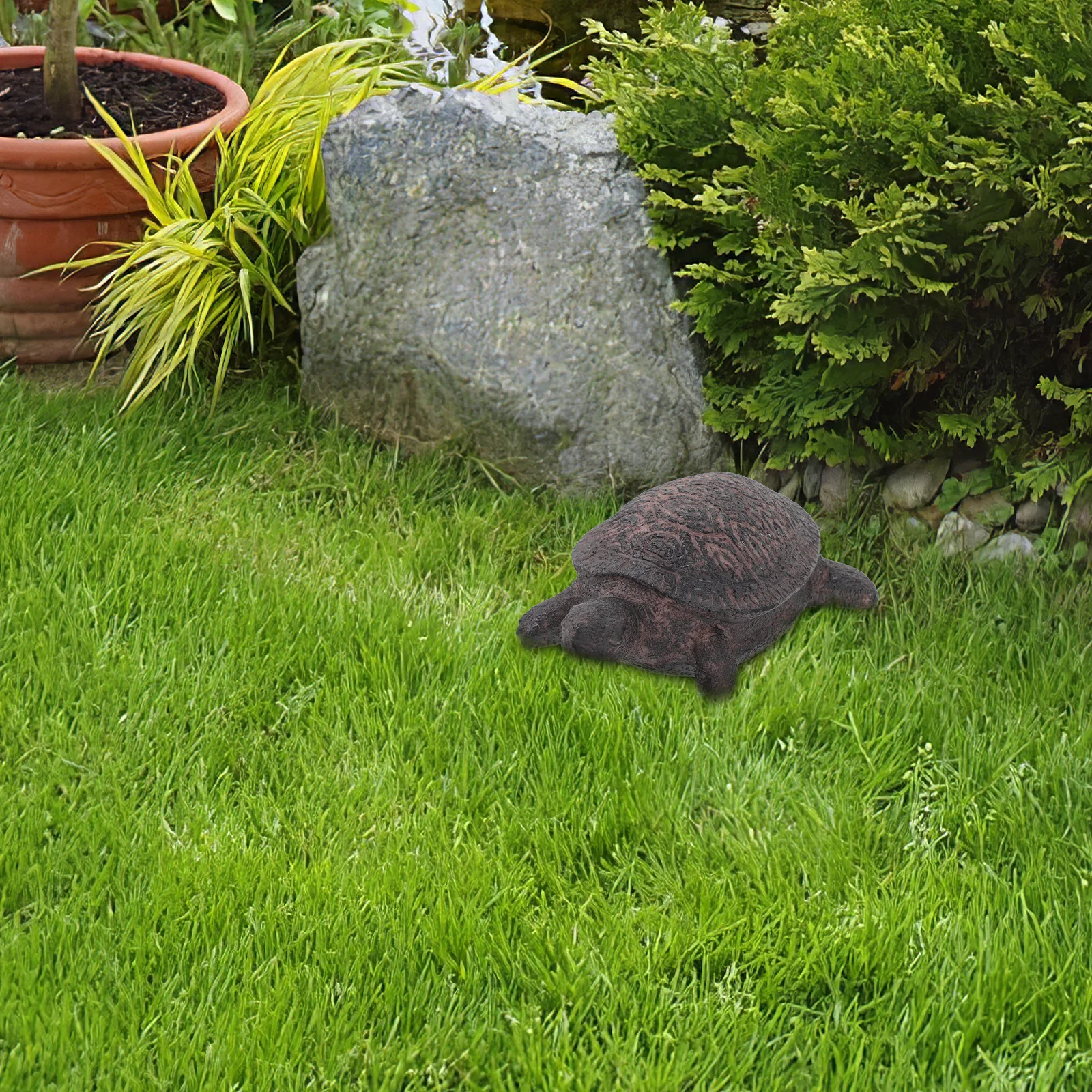 سلحفاة مفتاح إخفاء في الهواء الطلق الراتنج حديقة مفتاح حامل صندوق آمن قطع الغيار مفاتيح تخزين مخفية ديكور هدية لساحة المنزل #6