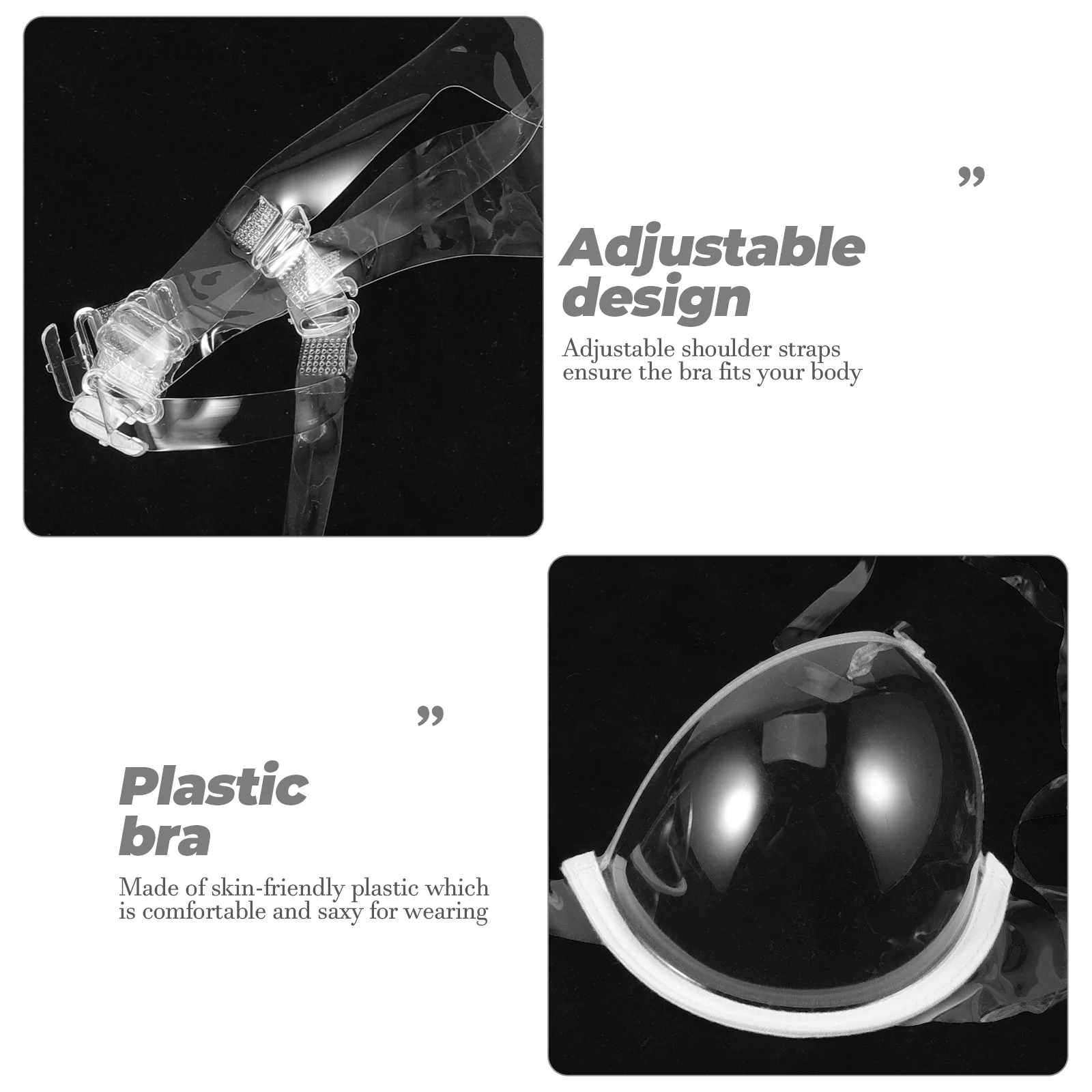 

Clear Adjustable Strap Invisible Bra Women Plastic Disposable Comfortable Travel Bras