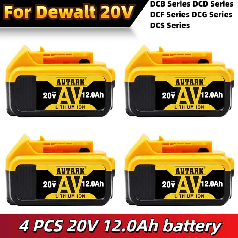 

100% NEW DCB200 20V 12000mAh Lithium Replacement Battery For Dewalt 18V DCB184 DCB200 DCB182 DCB201 DCB206 rechargeable battery