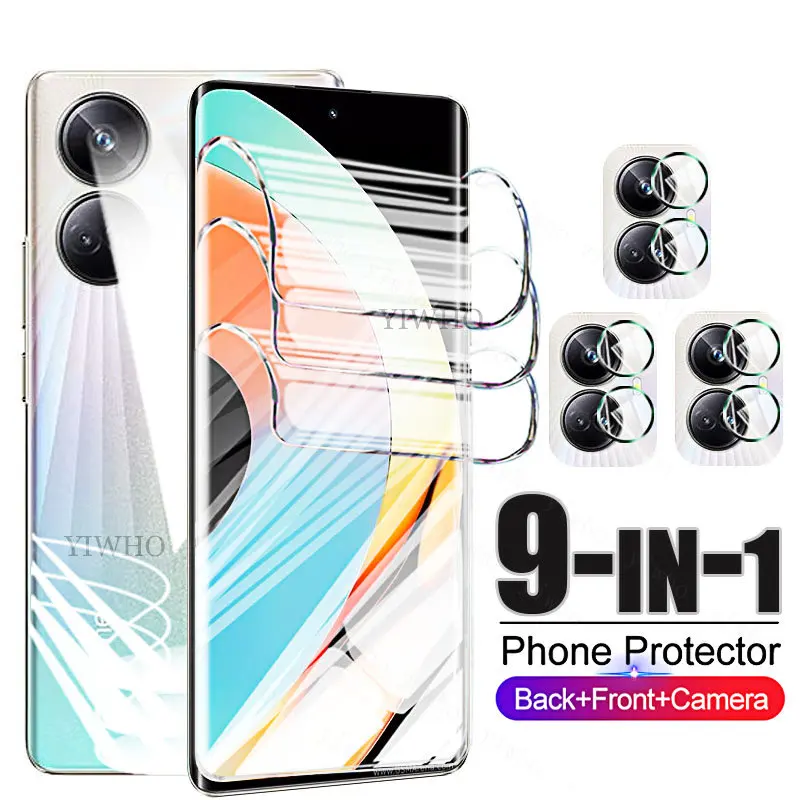 Película de hidrogel 9 en 1 para Oppo Realme 10 Pro Plus, Ptotector de pantalla Realme10 5g Pro, lente de cámara de Gel, no película protectora de