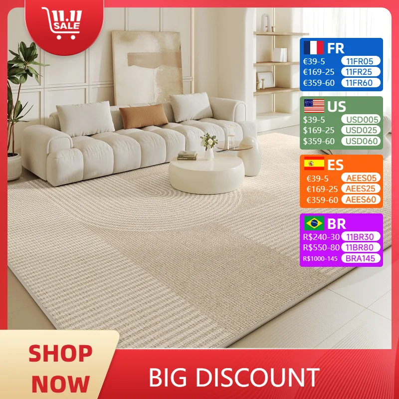 Living Room Carpet Simplistic Advanced Lines Home Decoration Large Area Mat Coffee Tables Bedroom Bedside Rug Alfombra Tapis 러그