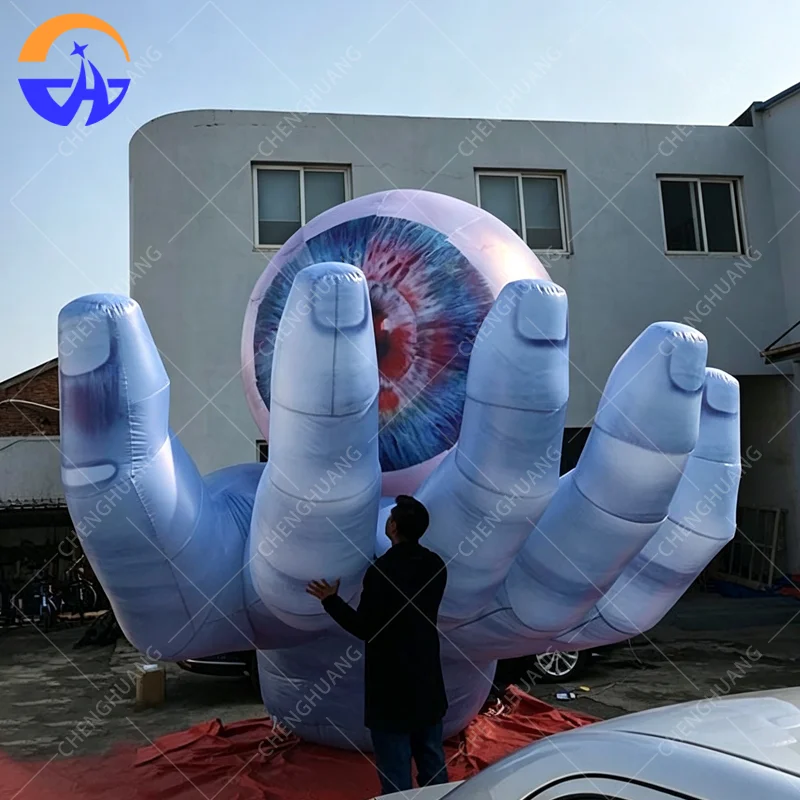Customized Giant Inflatable Handheld Eyeball Model Halloween Event Stage Party Performance Advertising Decoration Props