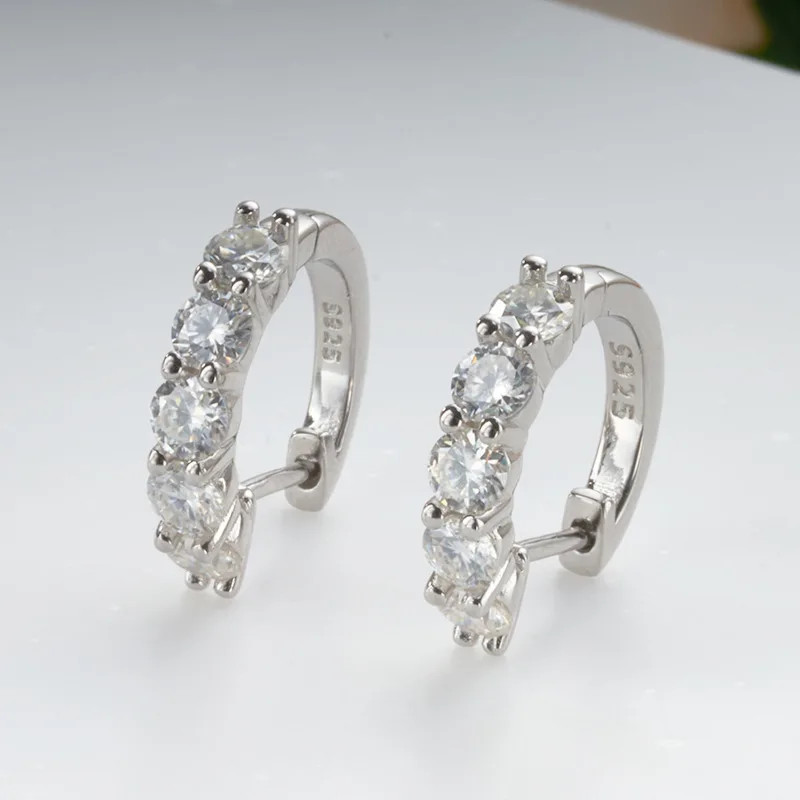 JoyceJelly Ohrstecker aus 925er-Sterlingsilber mit Moissanit-Diamant, 1 CT/2 CT, Rundschliff, Ohrhaken, Damen-Ohrringe, Hochzeit, edler Schmuck – Detail 9