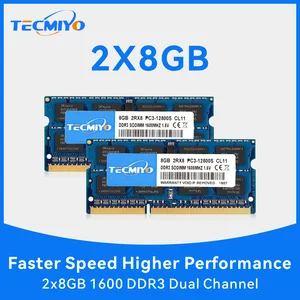 Tecmiyo-Memory Ram Blue Portable, 2x, 8GB, DDR3, 1600mHz, Sodimm, 1.5V, PC3-12800s 10 Main Sales Memory RAM DDR3 8GB - №6