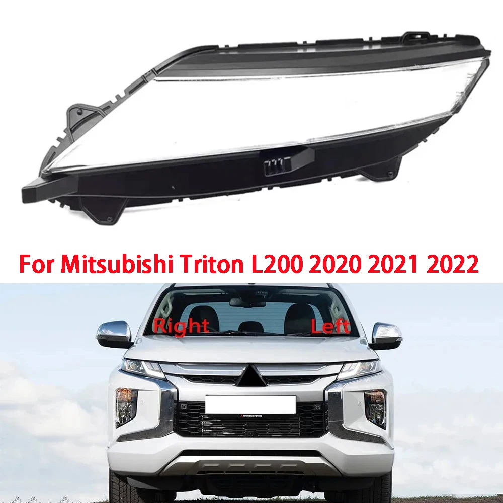 

For Mitsubishi Triton L200 2020 2021 2022 Front Headlight Cover Transparent Shade Lampshade Headlamp Shell Lens Plexiglass