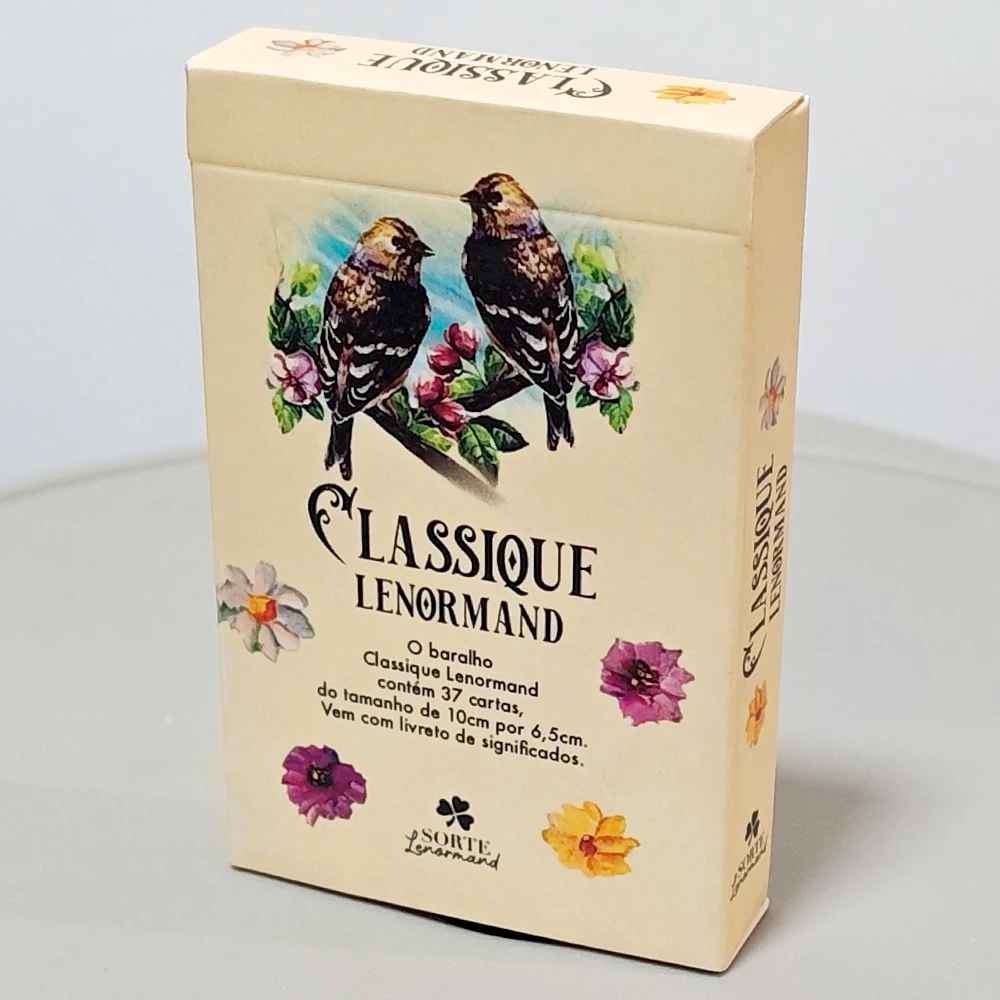 Baralho Lenormand Clássico 9*6cm - 37 Cartas de Adivinhação Estilo Vintage - Edição Clássica Portuguesa em Cartolina Duplamente Gravada