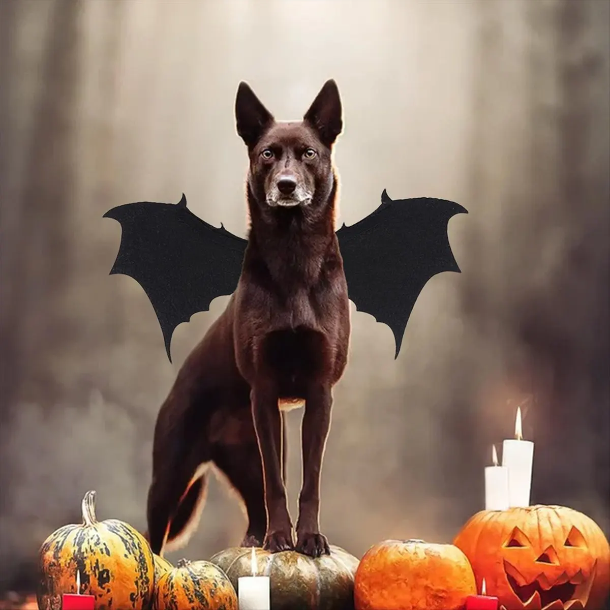 A75K Halloween Costumes for Dogs Halloween Dog Costume Bat Wings Outfit Festive Cosplay Props for Club Outdoor Dress Up L