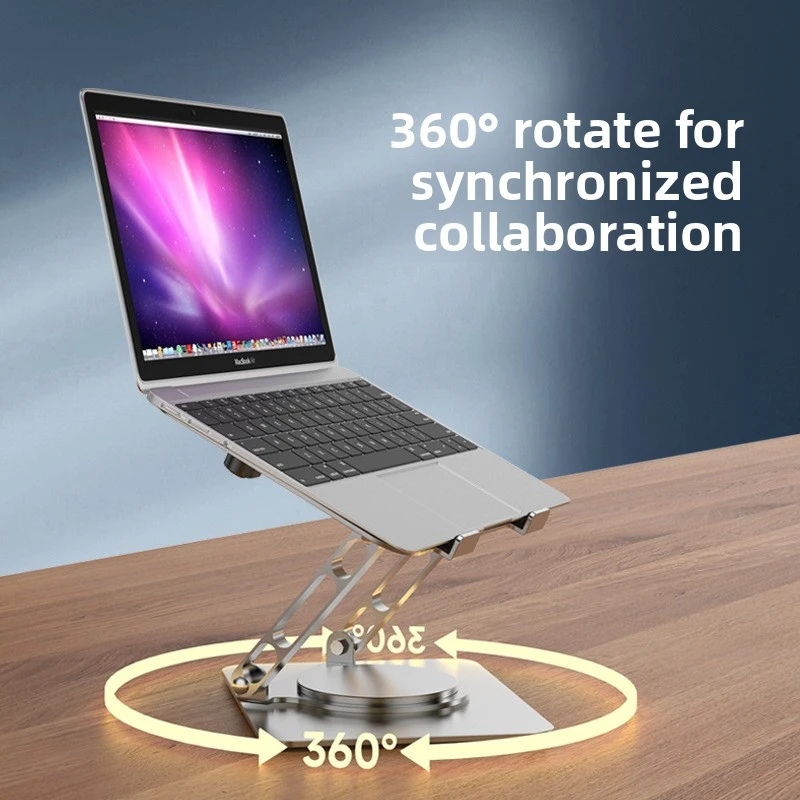 360° Rotatable Height Adjustable Laptop Stand Hollow Cooling Desktop Notebook Riser Bracket External