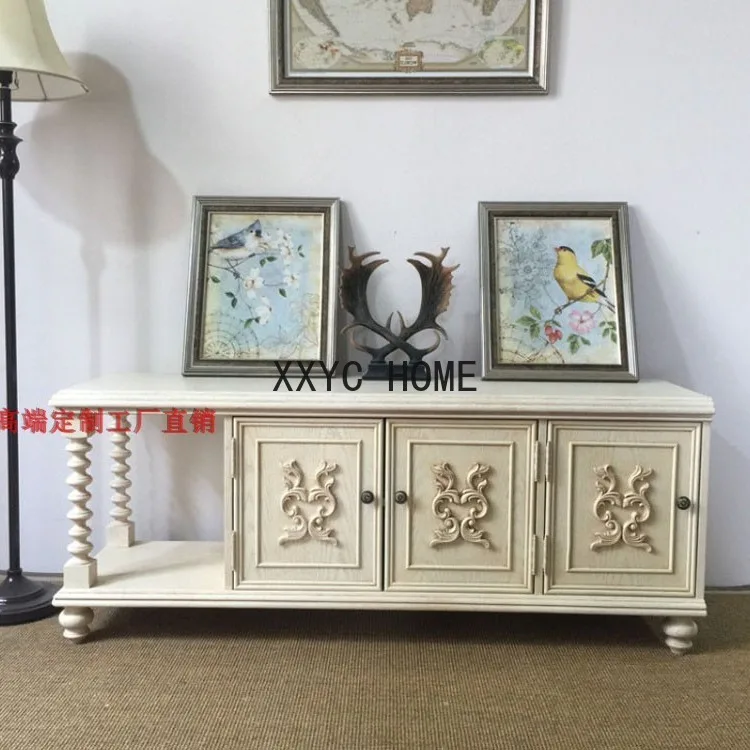 

Шкаф для телевизора из твердой древесины с отпечатком в американском стиле