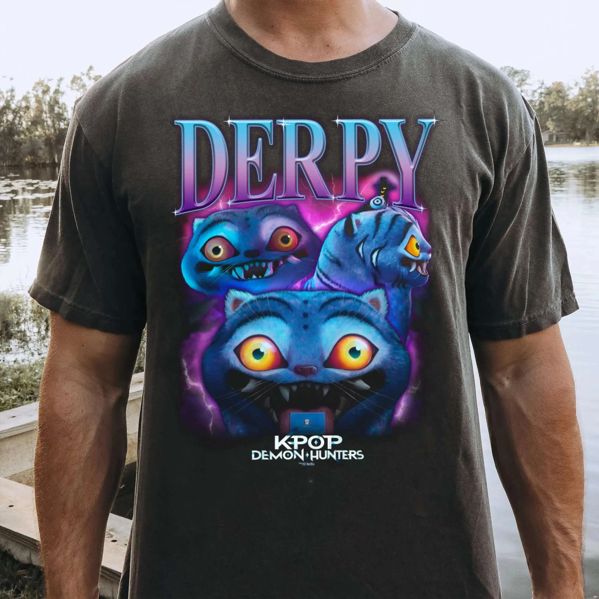 الراحة الألوان الفيروسية Tiktok شيطان هنتر النمر قميص ديربي النمر شيطان هنتر النمر المحملة الصيادين النمر مروحة Kpop ساجا الأولاد #2