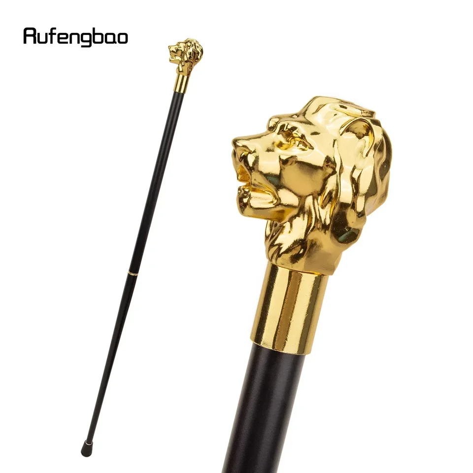 Gold Luxury Lion Head Handle Walking Stick
