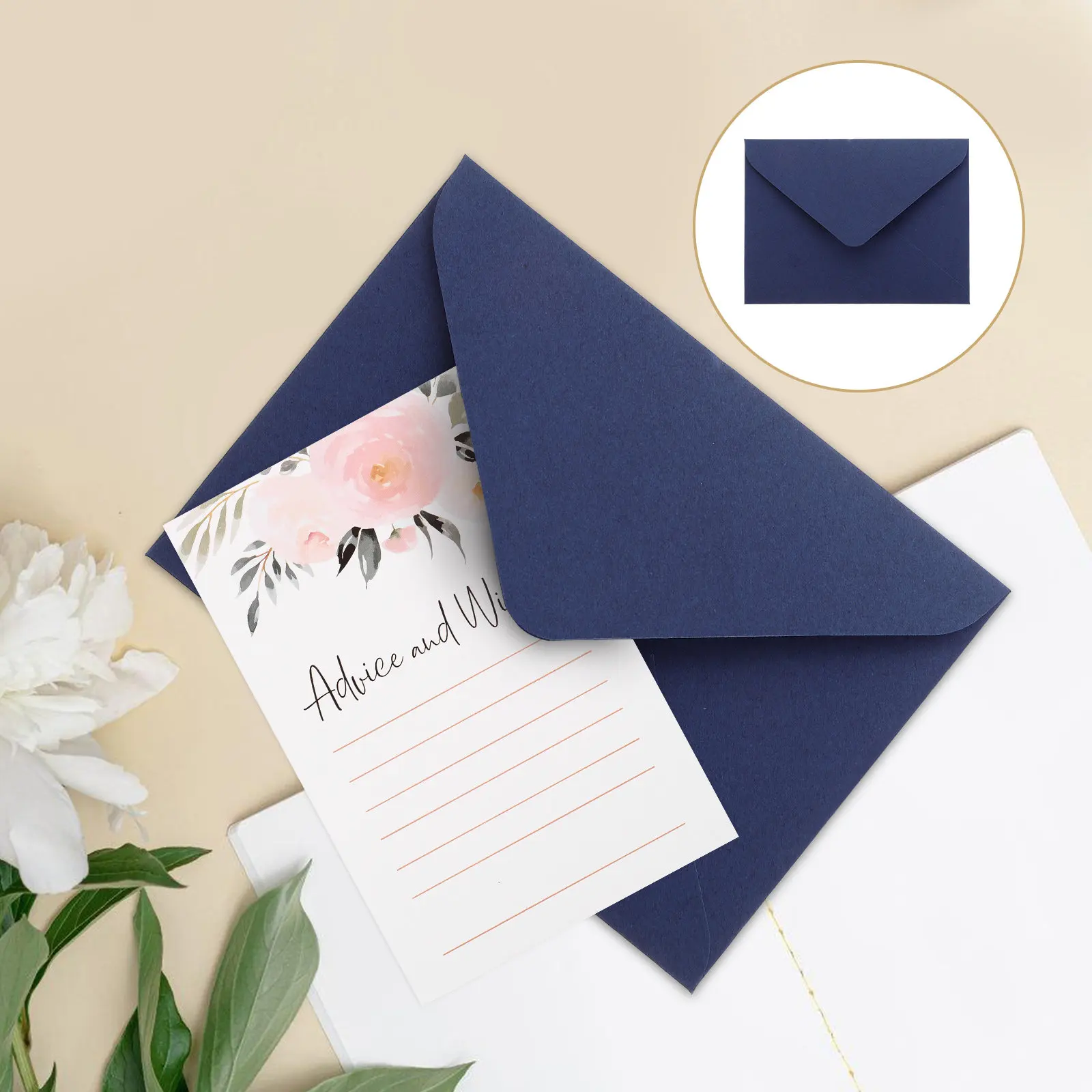

50Pcs Wedding Invitation Envelopes Smooth Paper Multi-Function Blank Card Envelopes for Birthday Greeting Party Festival