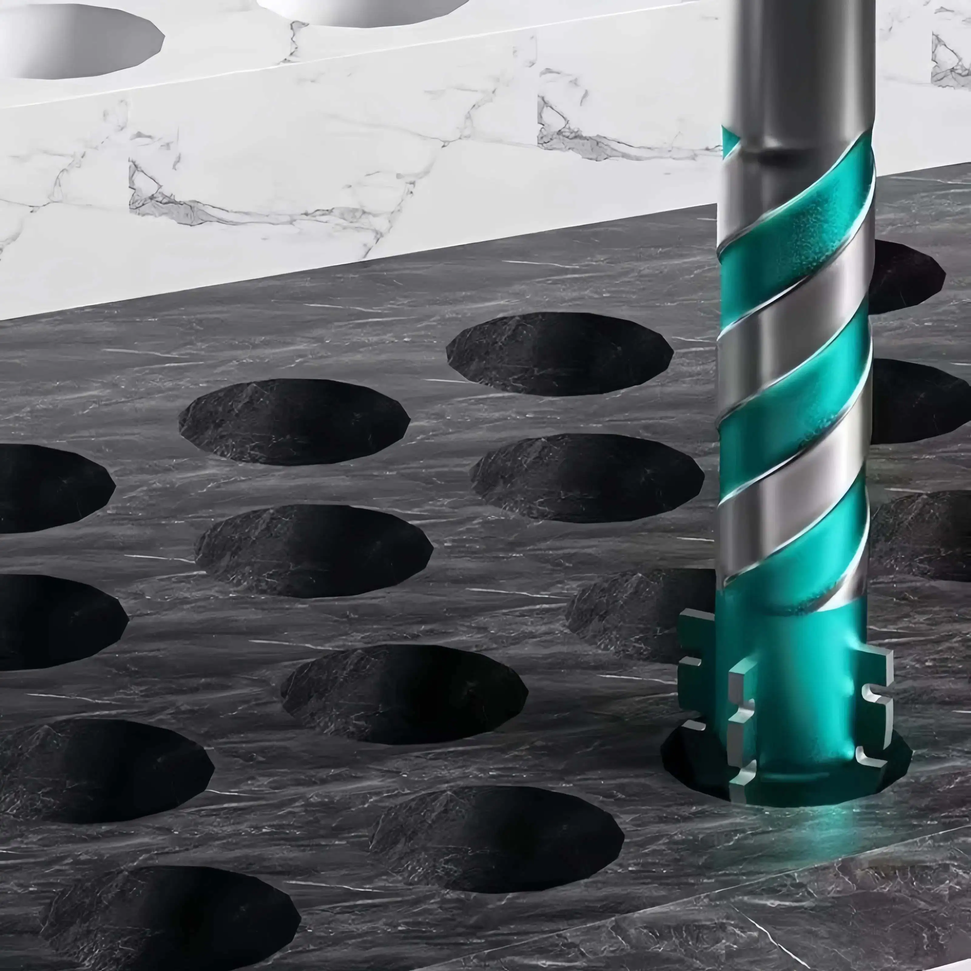 6/5/4/3/2PCS 4 Tooth Serrated Drill Bit Set 6/8/10/12mm Carbide Drilling Tool Set For Drilling Glass Ceramic Tiles Concrete Tool