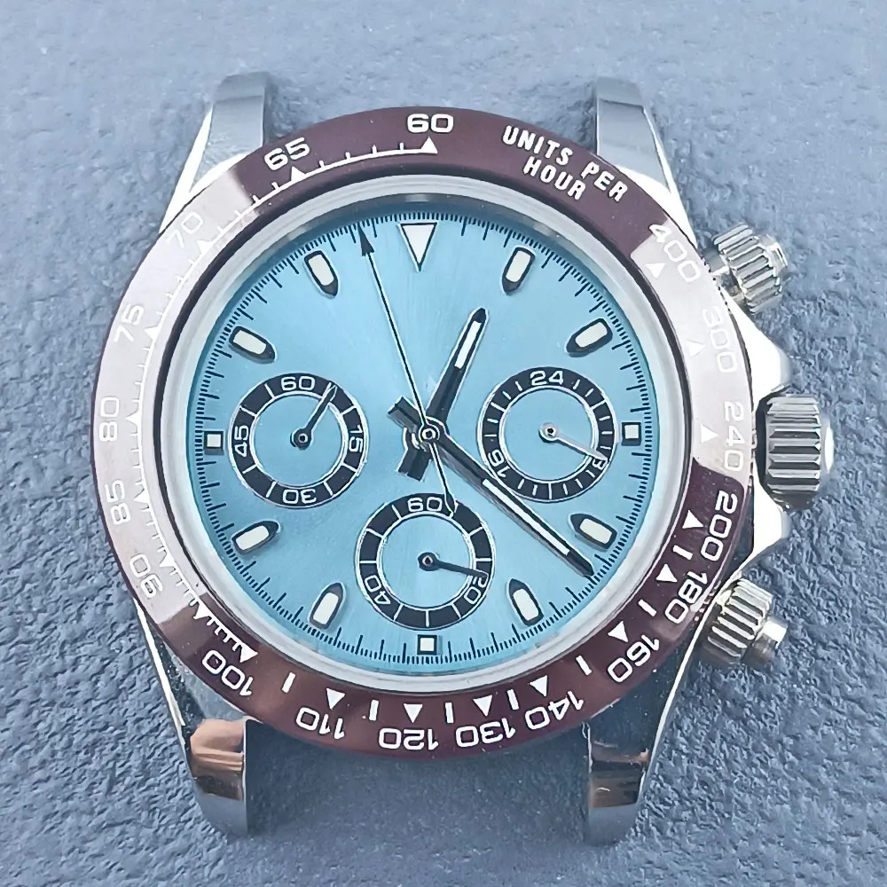 40mm Panda Daytona VK63 movement quartz movement timing code watch accessories sapphire mirror stainless steel  watch case view 6