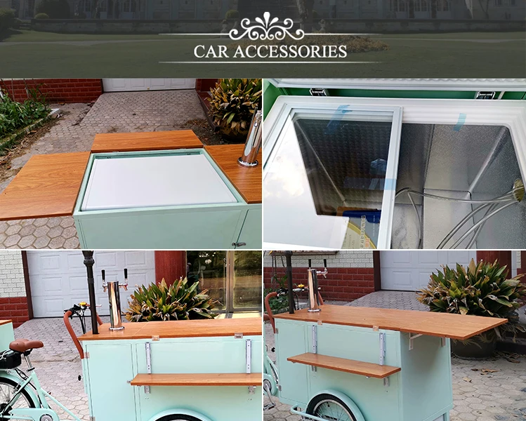 Electric Refrigerated Fresh Beer Cargo Bike Commercial Mobile Cold Drink Ice Cream Cart Pedal Vending Kiosk With Refrigerator