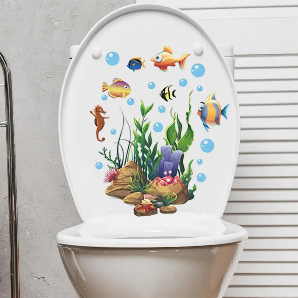 Cinta autoadhesiva de vinilo para decoración artística, pegatinas de tapa de inodoro de plantas, calcomanías de Pvc extraíbles para azulejos de cerámica de baño, hogar único