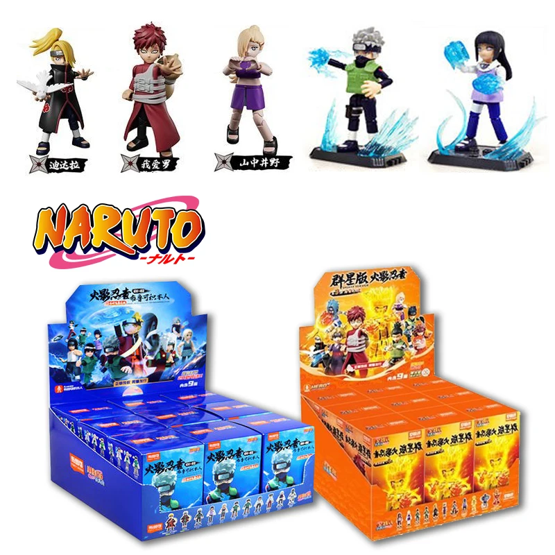

Original BANDAI Naruto Action Figure Cute Uzumaki Naruto Kakashi Uchiha Sasuke Anime Figura Toy Building Block Children Toy Gift