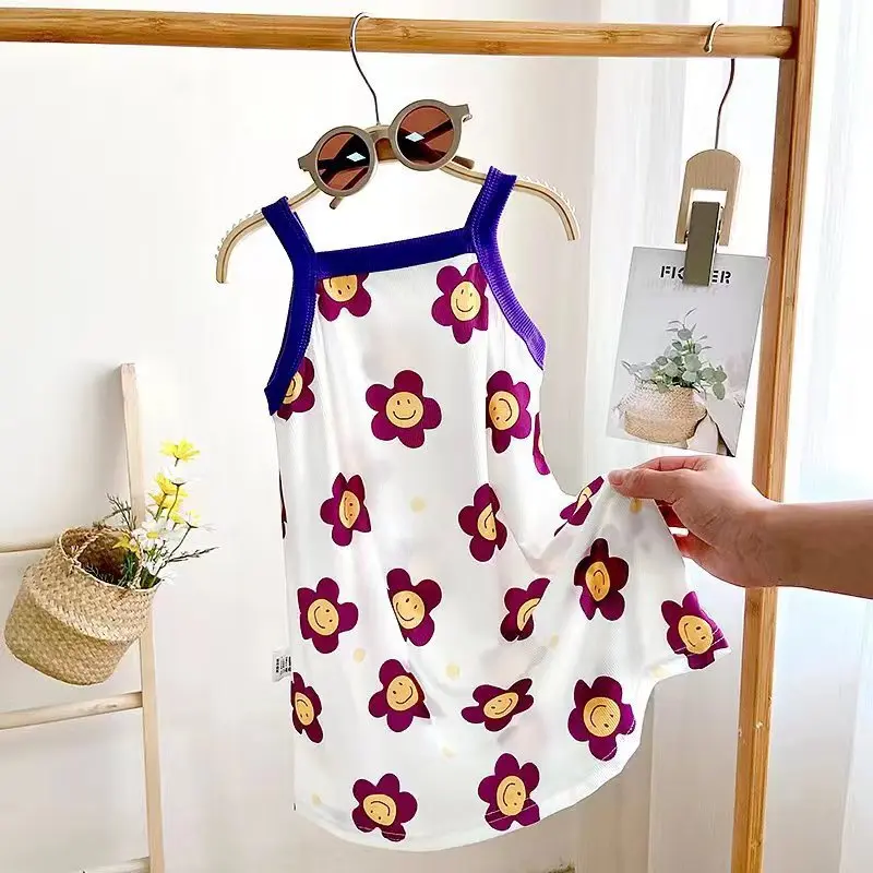 Vestido de verano para niñas pequeñas, ropa informal de algodón con dibujos animados, ropa cómoda para niños de 2 a 7 años, 2024