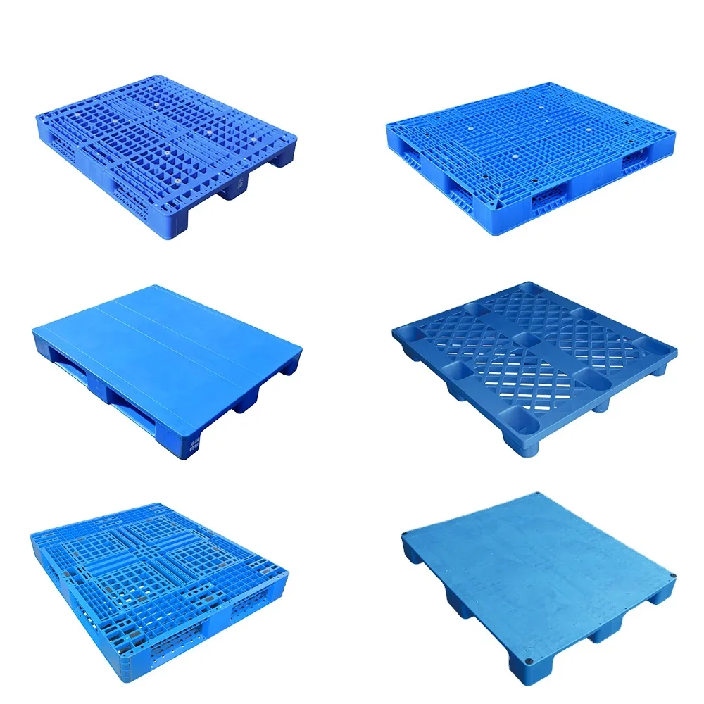 ผู้ผลิตพาเลทพลาสติกกันลื่นราคาต่ํา Hdpe Heavy Duty Euro Pallet เก้าขา 3 นักวิ่งพาเลทพลาสติก