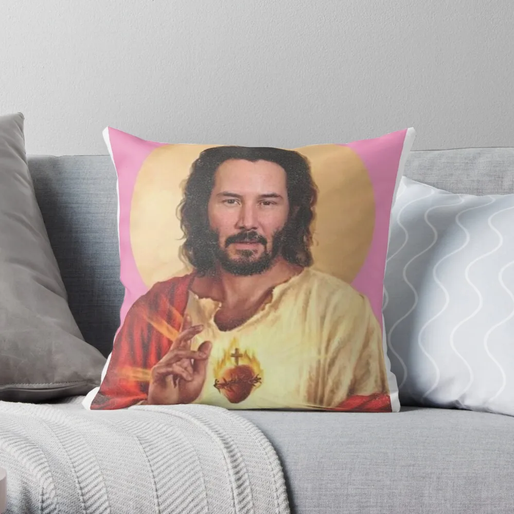 Keanu Reeves, Lord & Saviour Throw Pillow Pillowcases cushion covers sofa embroidered cushion cover