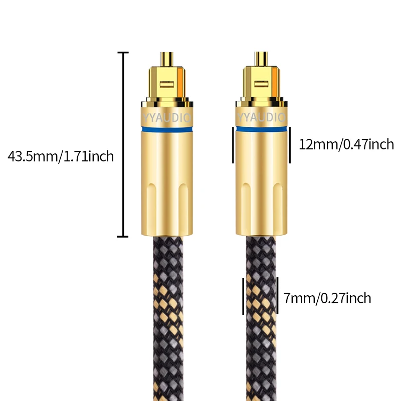 YYAUDIO Premium Digital Optical Interconnect Cable, SPDIF Toslink Wire for Home TV, Projector  HiFi Speaker System