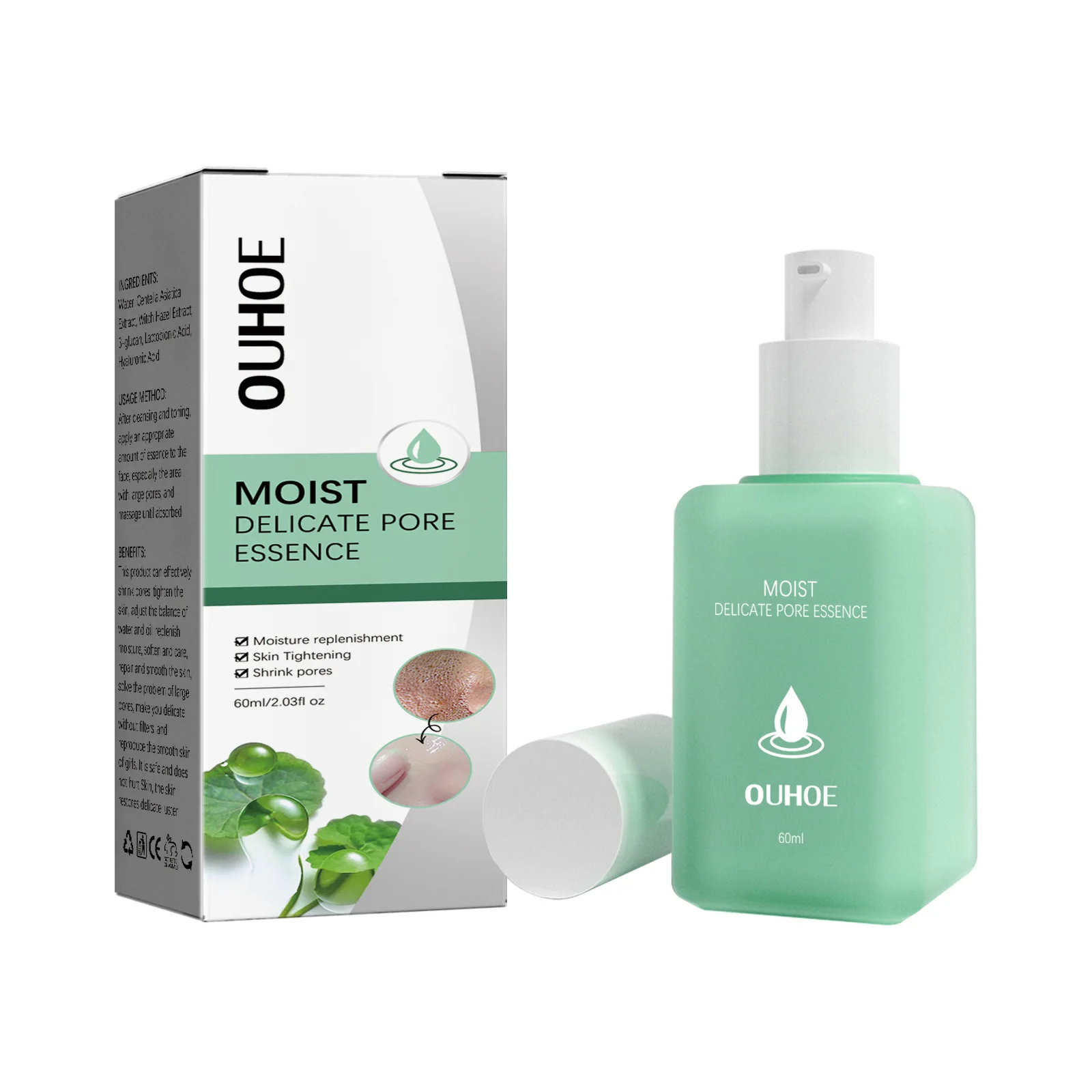 Pore Shrinking Serum Moisturizing Oil Control Essence Remove Acne Blackheads Deep Cleansing Pore Refining Tightening Face Serum