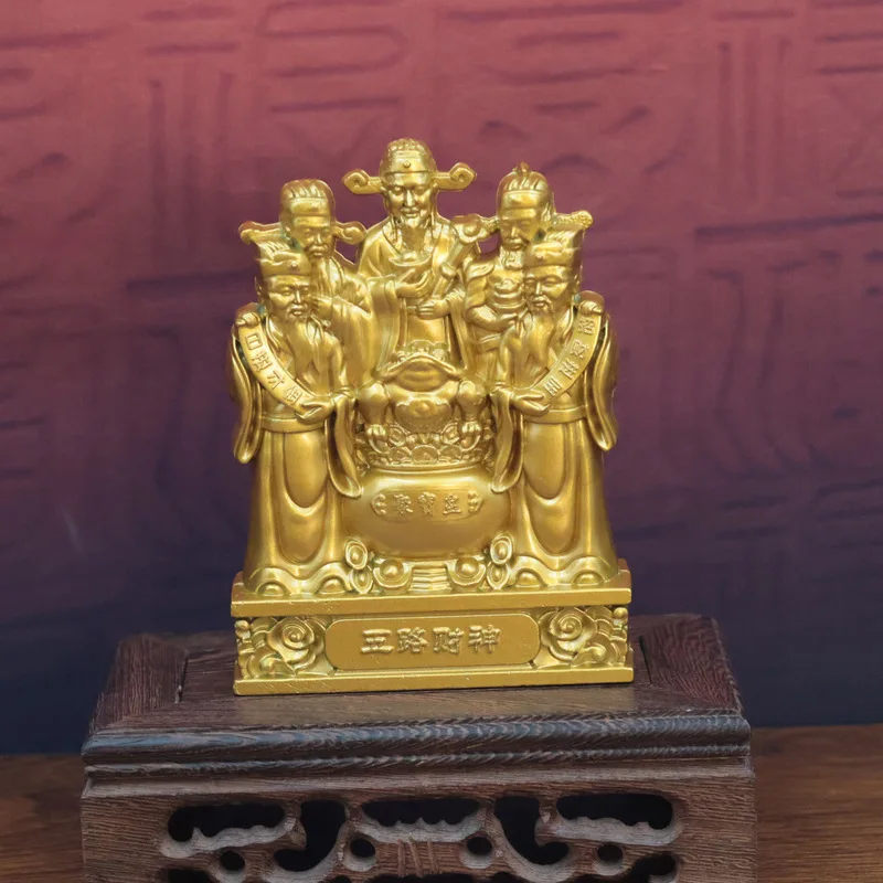Golden Sand Five-Way Ornaments For Shops And Offices, Buddha , Wealth God Statues, Household Metal Crafts