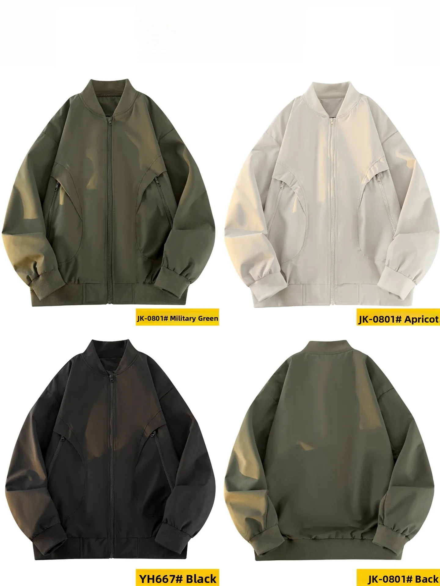 

Loose Casual Baseball Collar Flight Jaet for Men Spring Autumn New Sle American Loose Matching Outdoor Faion Ci Life