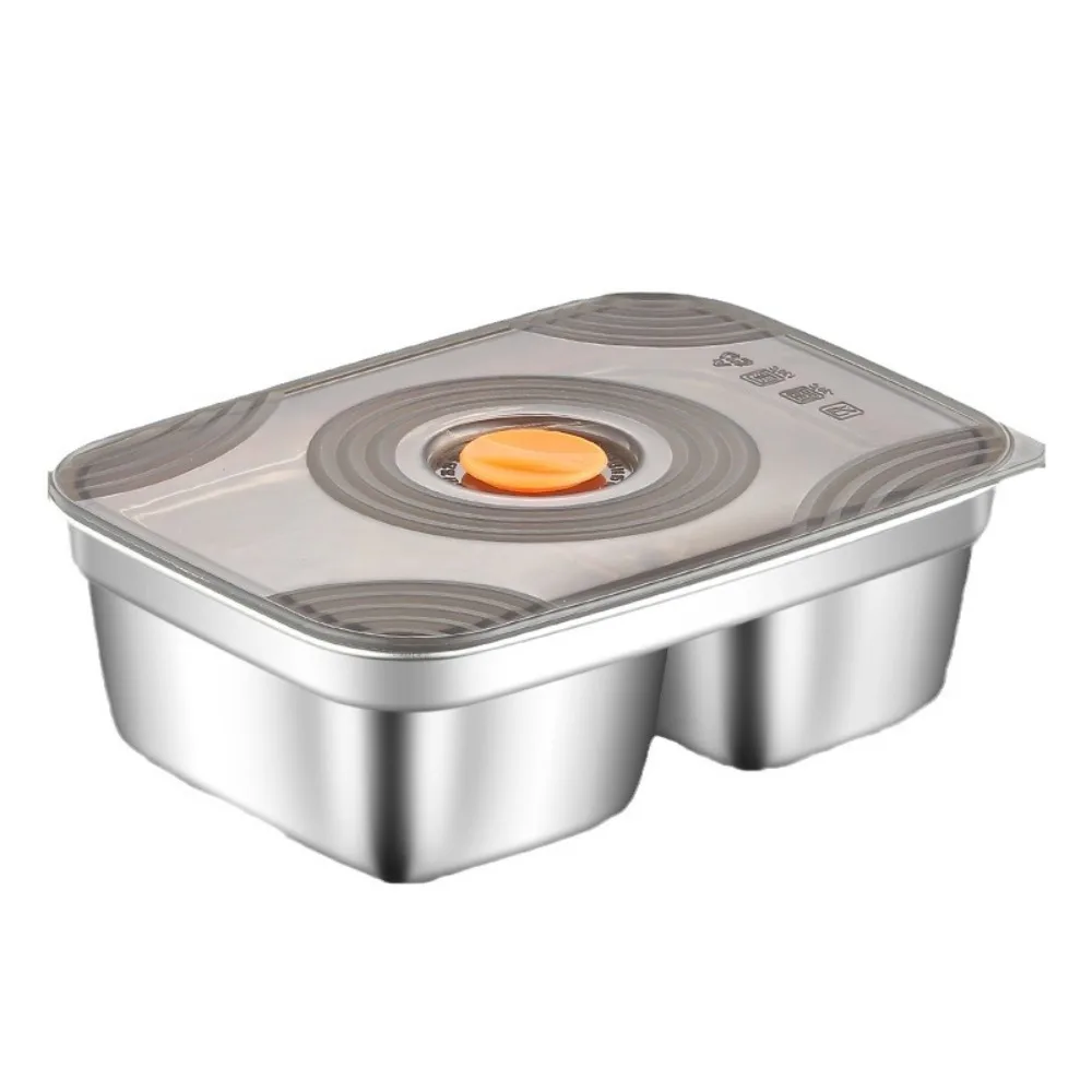 

Stainless Steel Food Storage Container 2 Compartment Leak Proof Lunch Box with Airtight Lids Reusable Divided Fresh-keeping Box
