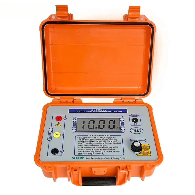 ZY10000V Electronic Insulation Resistance Tester with 1-Year Warranty IP67 Protection 220V Voltage 0.2 Accuracy