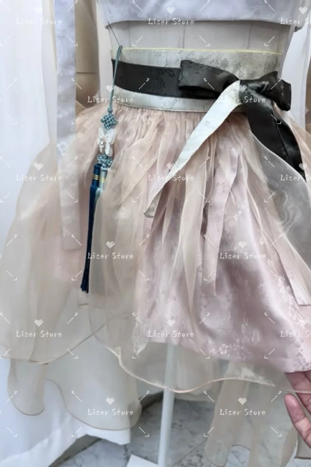 Liser Customized Graceful Champagne Two Piece Organza Korea Concert Costumes Prom Dresses High Low A Line Evening Gowns 2026
