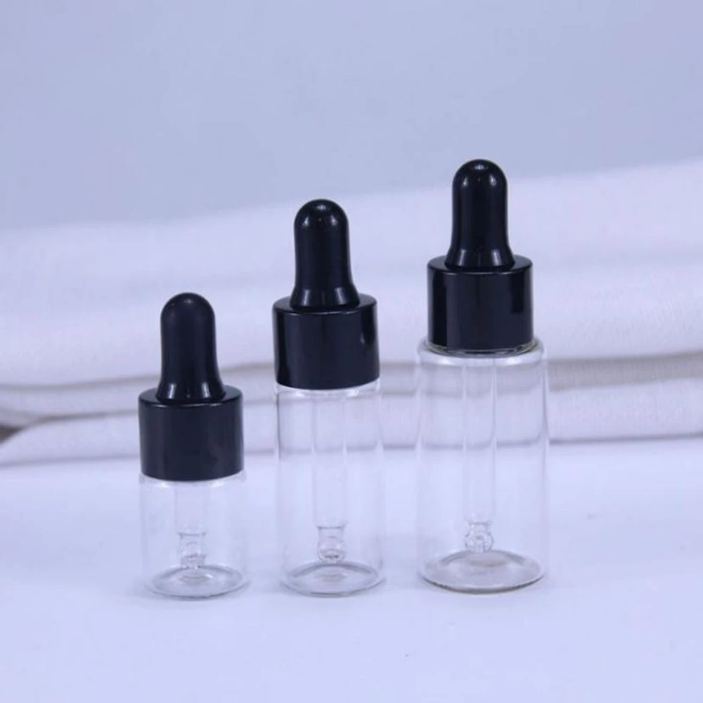 2ml 3ml 5ml Dropper Bottle Empty White Black Essential Oils Bottles Glass Vials Dropper Clear Refillable Bottles