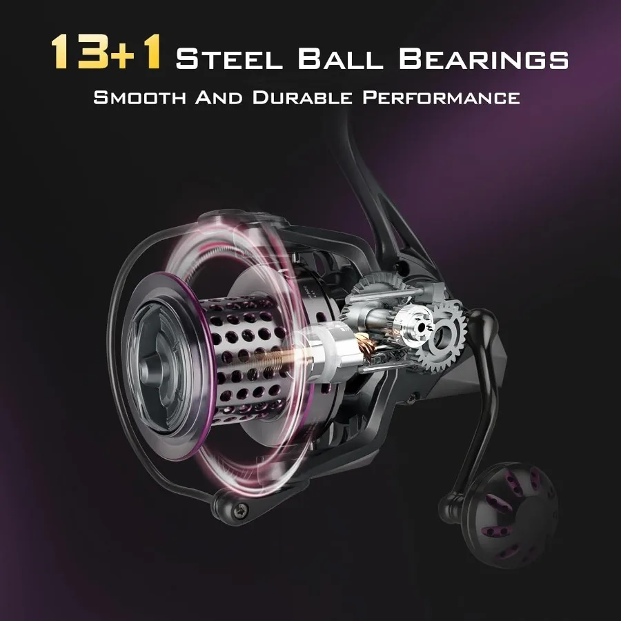 بكرة دوارة للمياه المالحة 10000 بكرات صيد ركوب الأمواج للمياه المالحة 13 + 1 BB 45LB ماكس سحب بكرة فائقة النعومة شديدة التحمل مع ألومنيوم باستخدام الحاسب الآلي #2