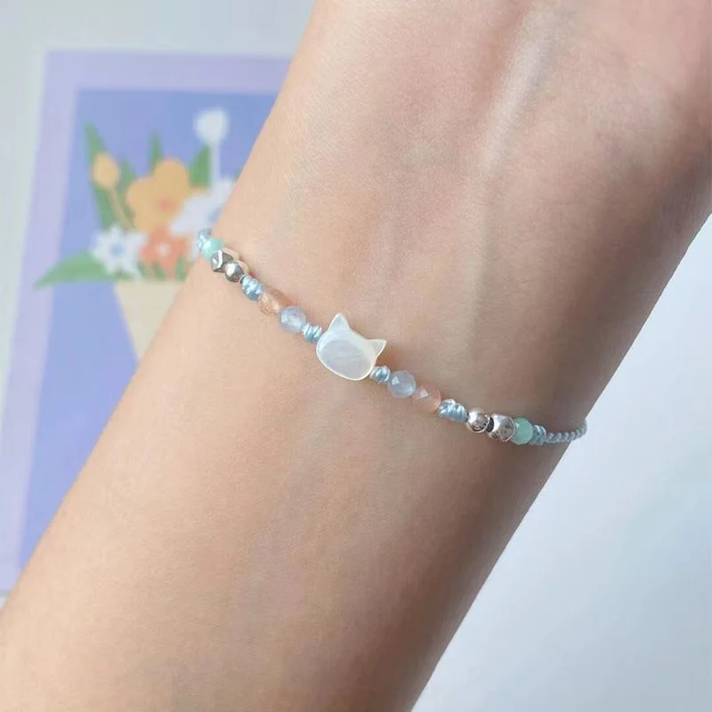 Couples' Handmade Cute Cat Bracelet Set, Unique Gift