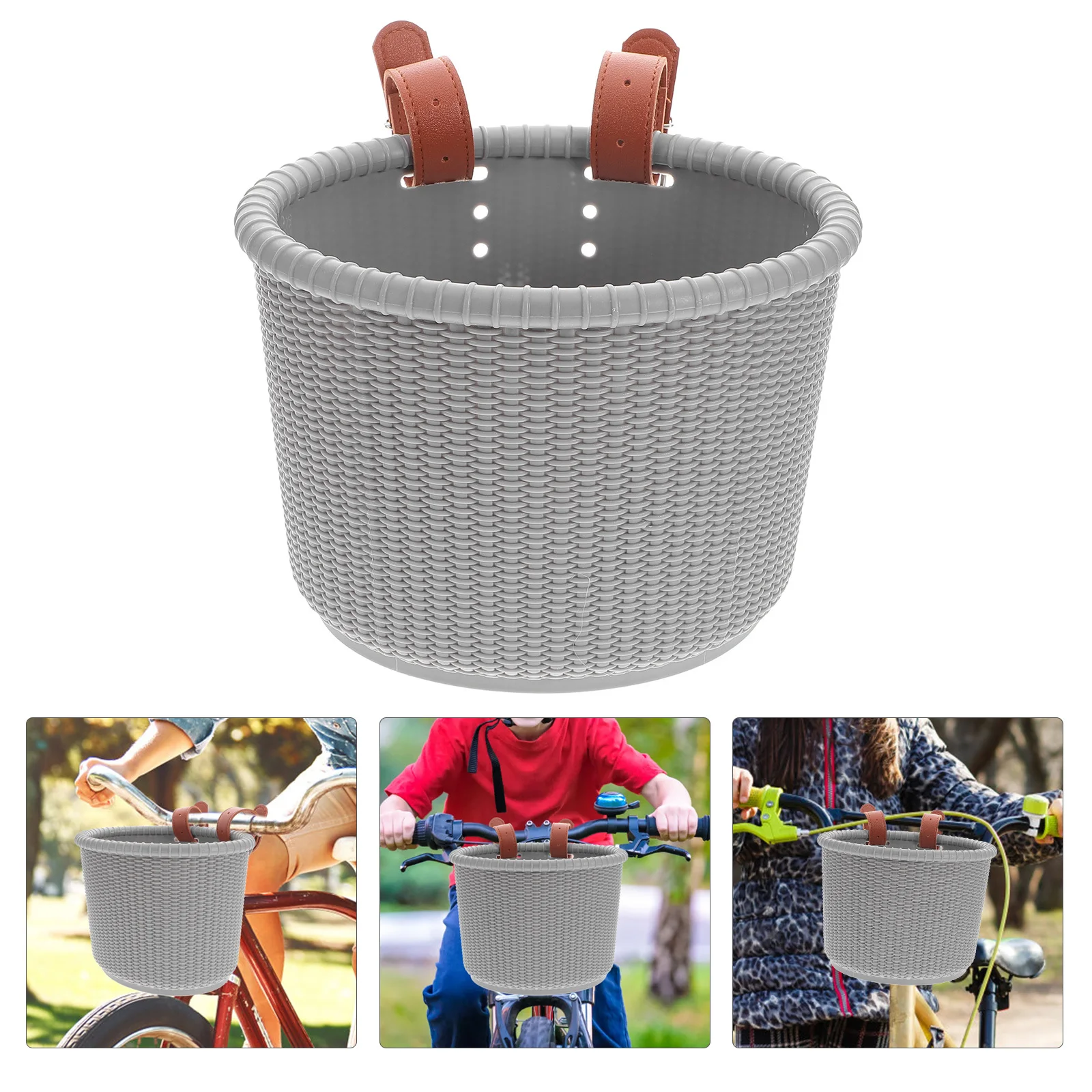 

's Front Bicycle Basket Heavy Duty Plastic Wide Storage for Ride on Vehicles Easy to Install Strong Load Capacity