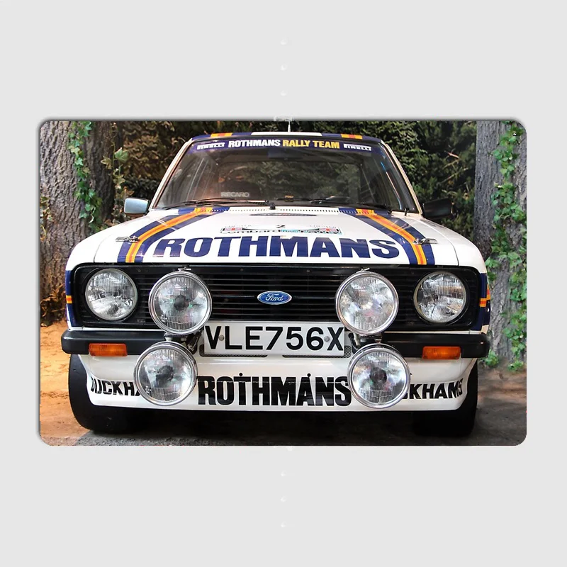 Rothmans Rally Escort Race Car Retro Posters Metal Sign Poster Bar Interior Bedroom Wall Art Home Decor Room Decoration