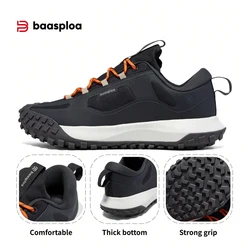 Baasploa-Chaussures de Randonnée Légères et Imperméables pour Homme, Baskets de Marche Antidérapantes, Décontractées, à Lacets, pour l'Extérieur, le Camping